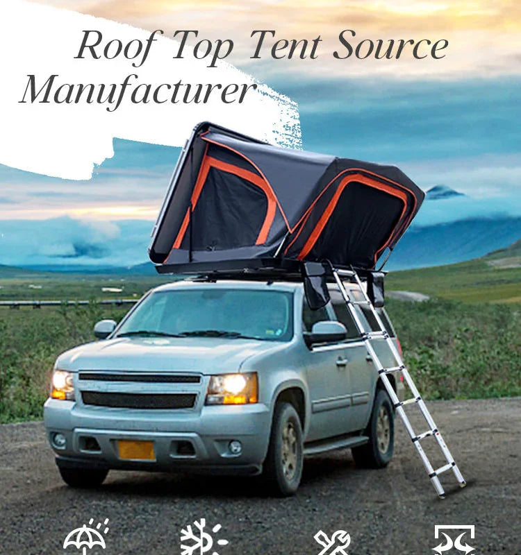 GeerTop 3-4 Person 4 Season Hard Shell Car Rooftop Tent For Car