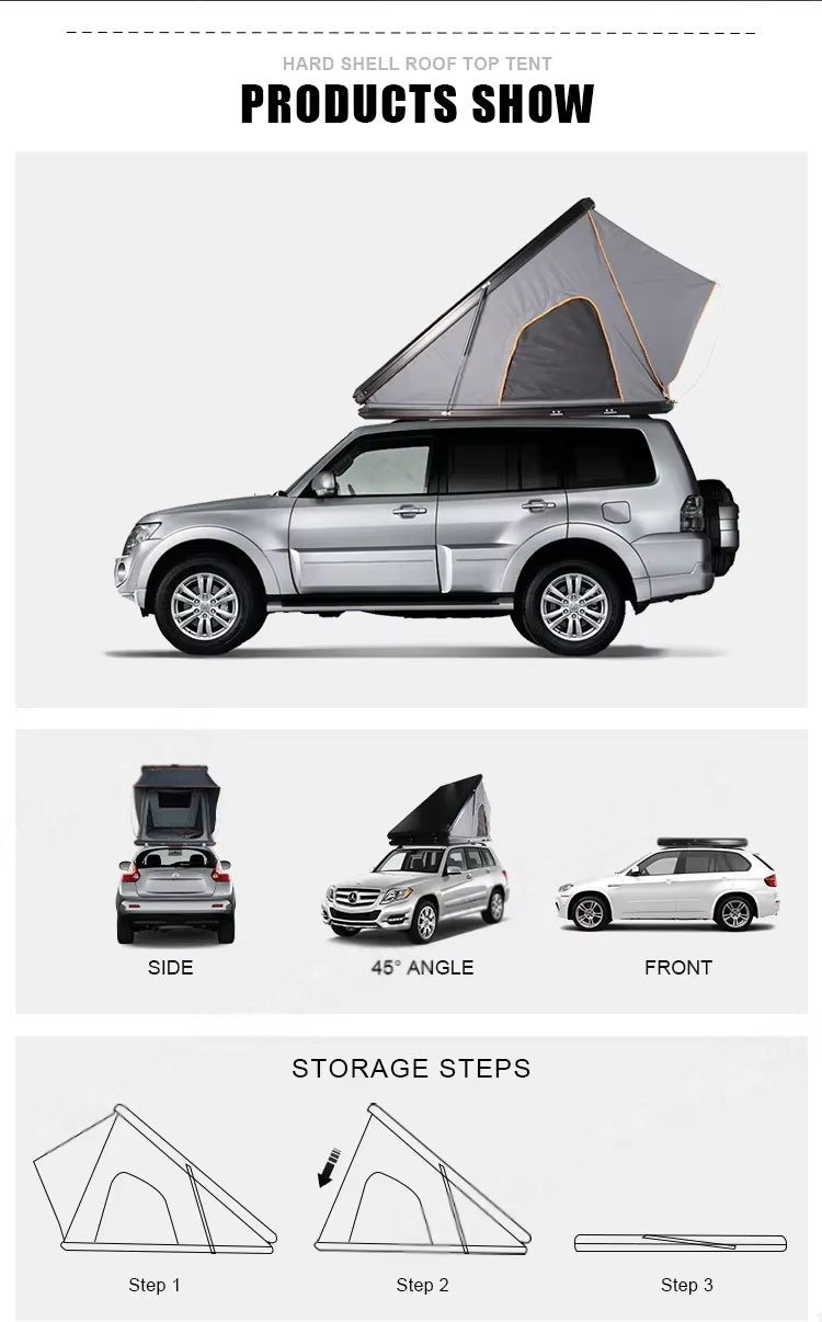 SOLO | GeerTop 1-2 Person Triangular Aluminum Hard Shell Rooftop Tent