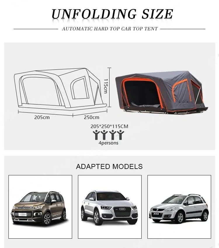 BANDIT | GeerTop 3-4 Person Aluminum Hard Shell Rooftop Tent (SUVS / Jeep / Bronco / Trucks)