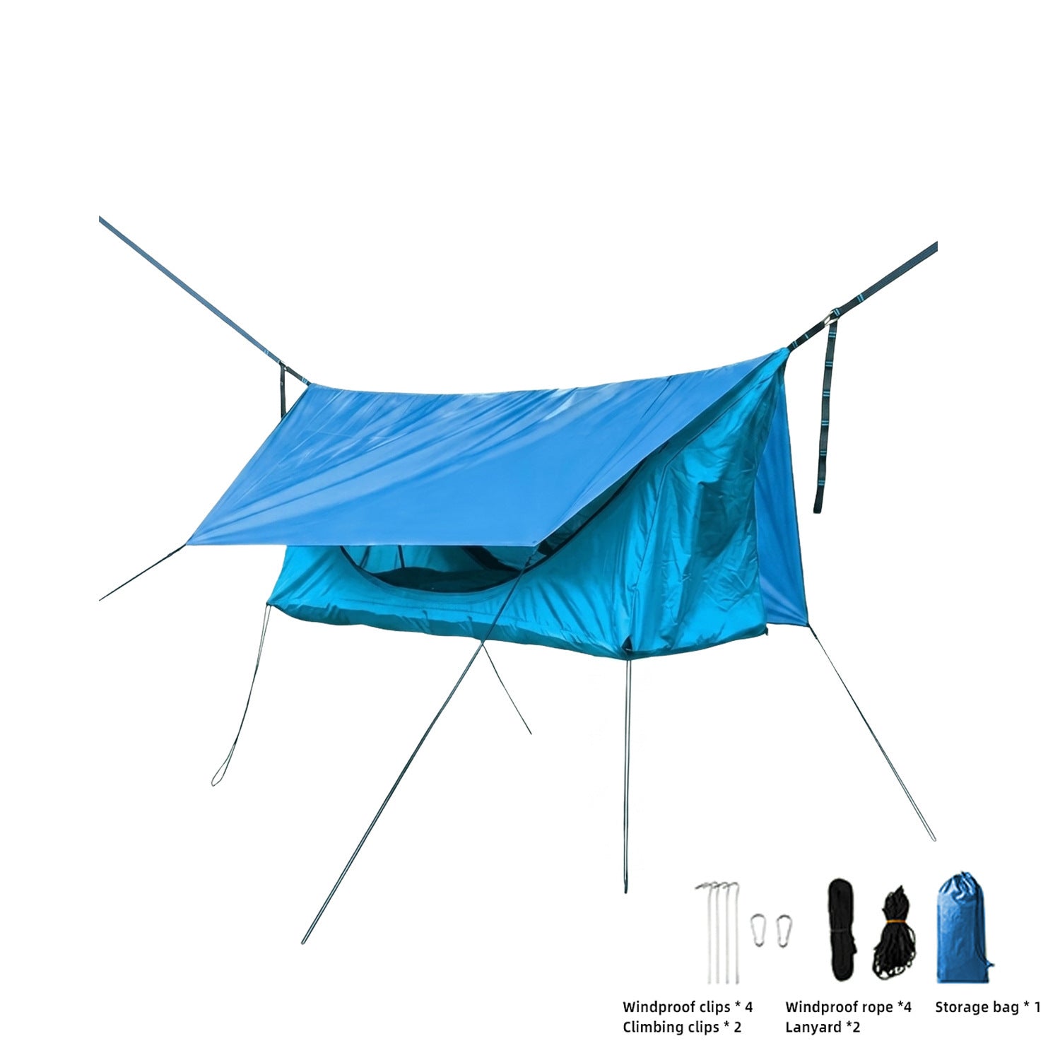 Camping Hammock with Mosquito Net and Rainfly Tarp Portable Outdoor Shelter