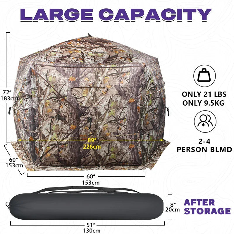 GeerTop Outdoor - 5-Sided Pop-Up Hunting Tent For Turkey Hunting