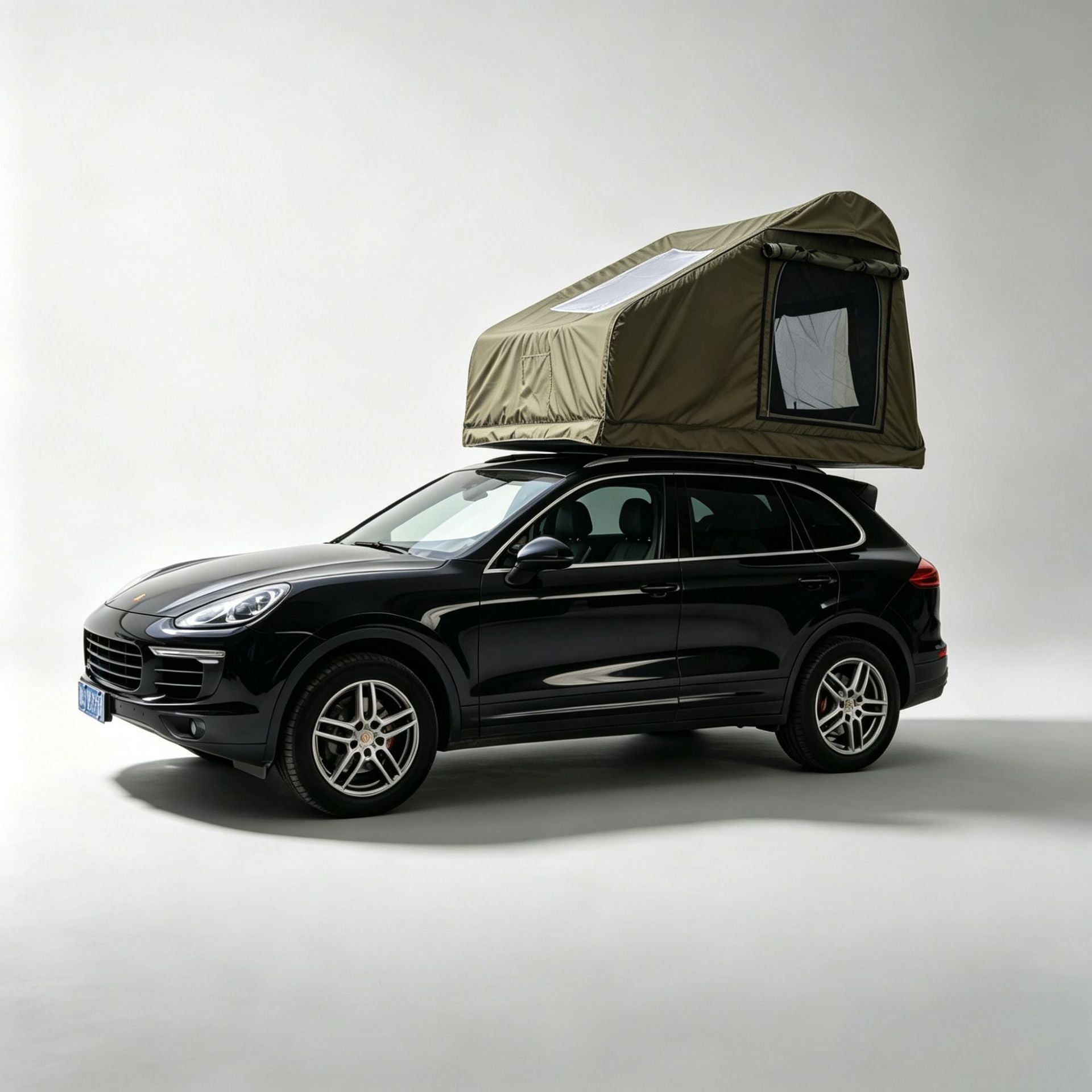 Inflatable Rooftop Camping Tent Waterproof SUV Car Shelter Army Green