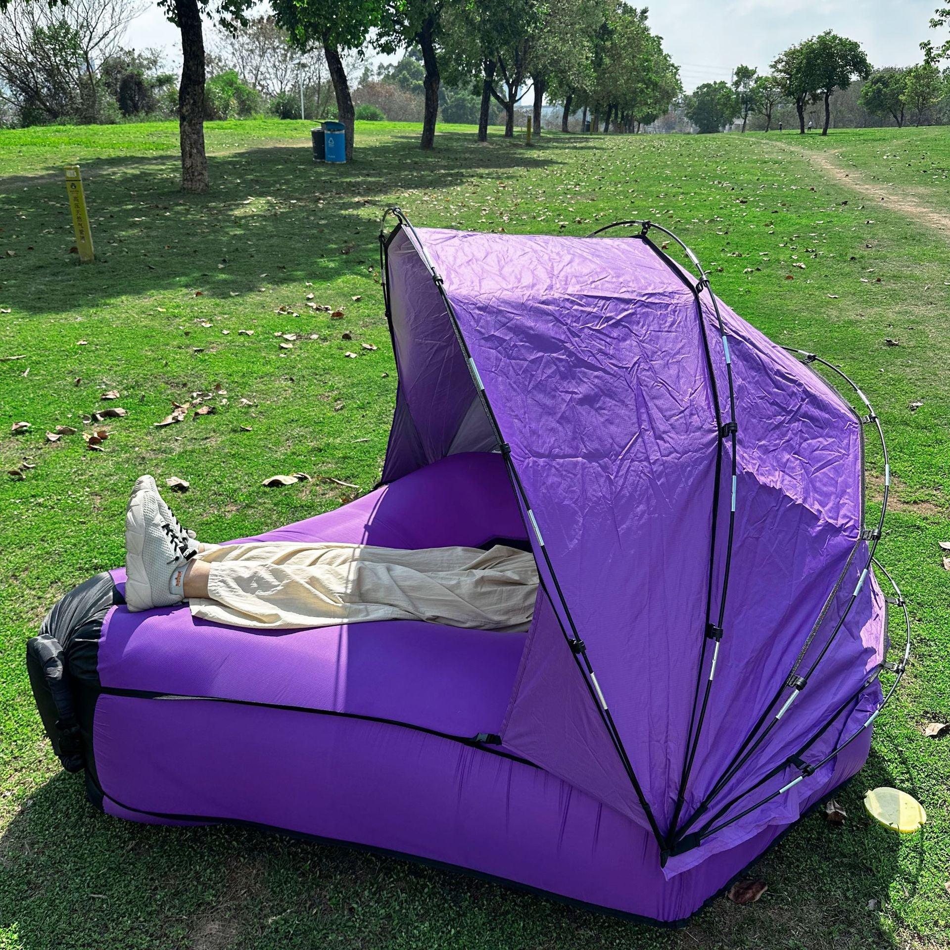 GEERTOP Portable Inflatable Canopy Beach Sofa Purple