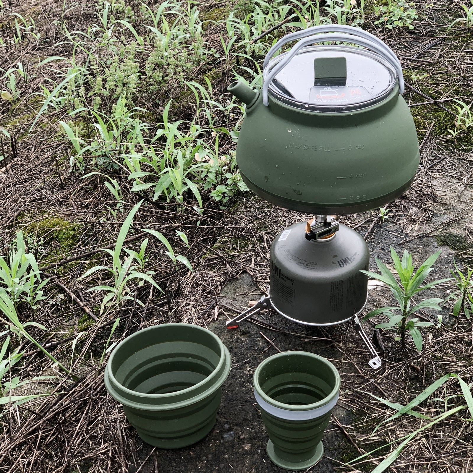 Portable Folding Silicone Camping Kettle Outdoor Compressible Coffee Teapot