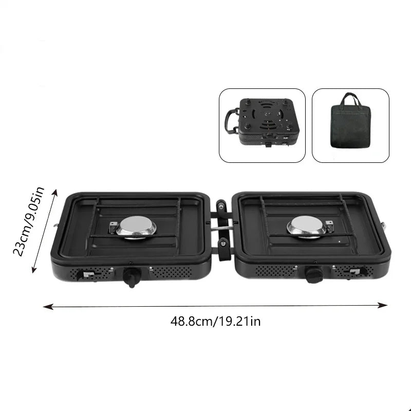Foldaway Double Burner Effortless Gas Stove