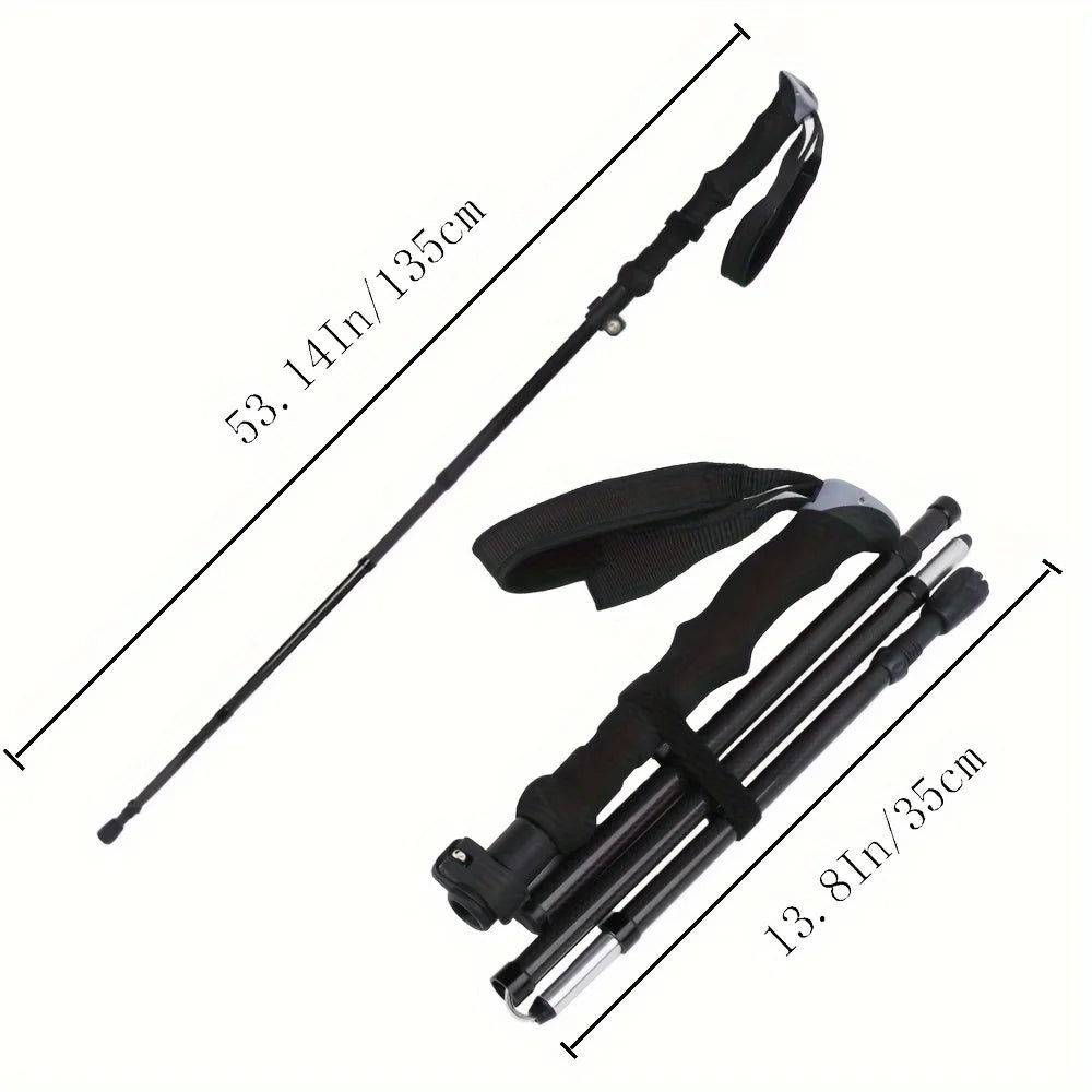 2 Pack Carbon Fiber Collapsible Trekking Poles for Hiking