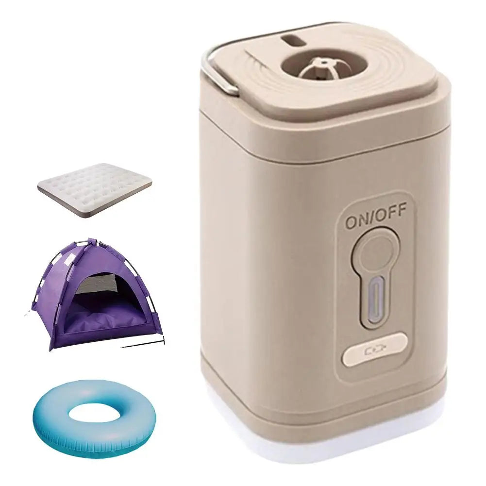 Mini Electric Inflatable Pump with Camping Light and 5 Nozzles