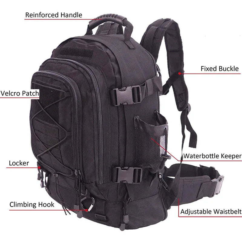 60L Military Tactical Molle Assault Rucksack