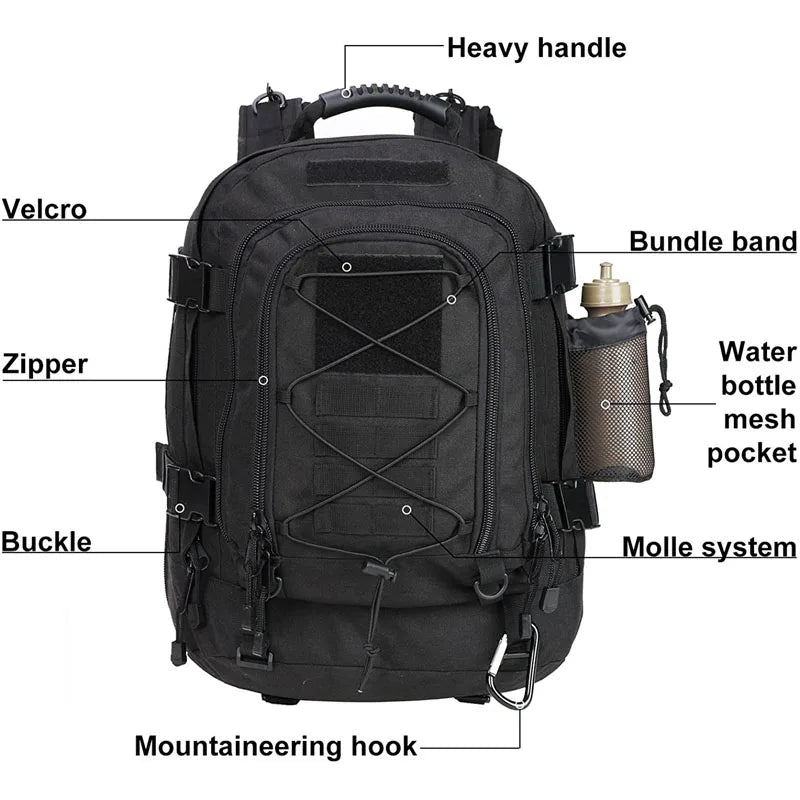 60L Military Tactical Molle Assault Rucksack