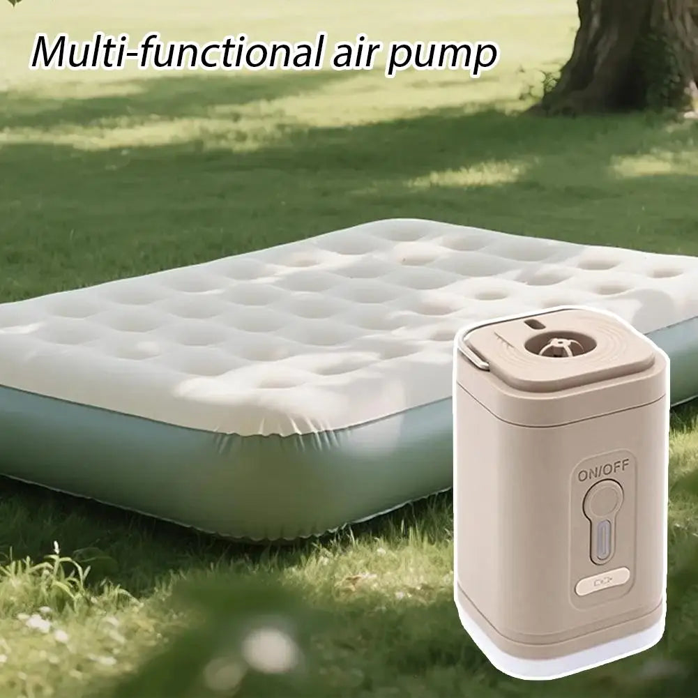 Mini Electric Inflatable Pump with Camping Light and 5 Nozzles