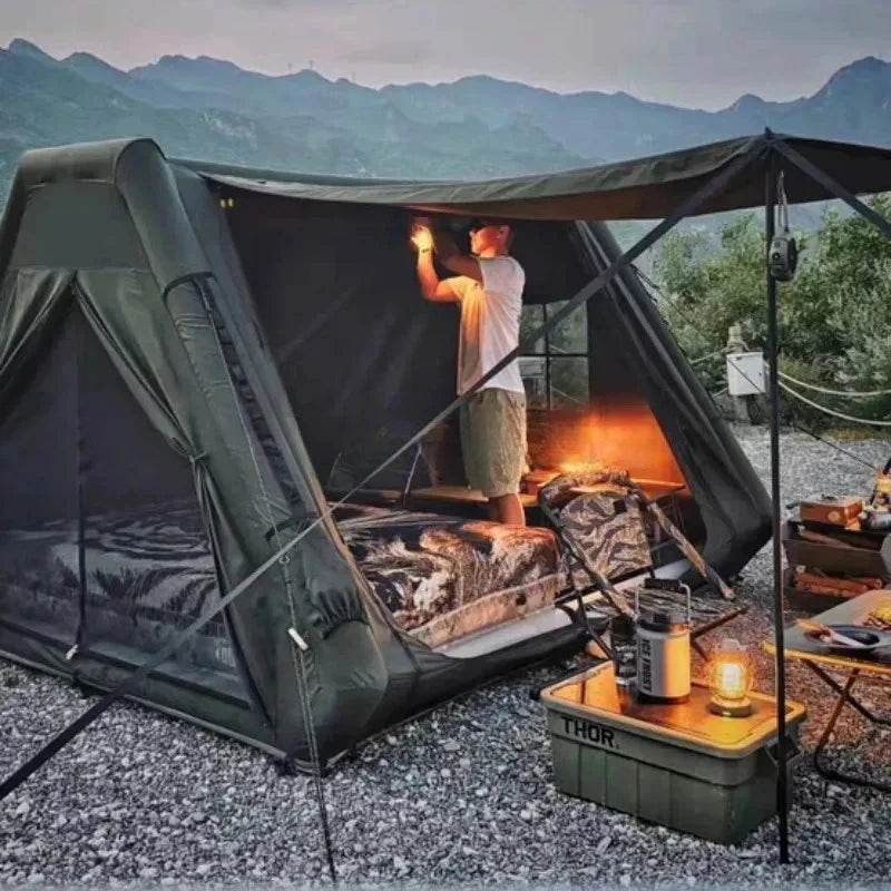 Luxury 2 Person Inflatable Camping Tent with Canopy Awning