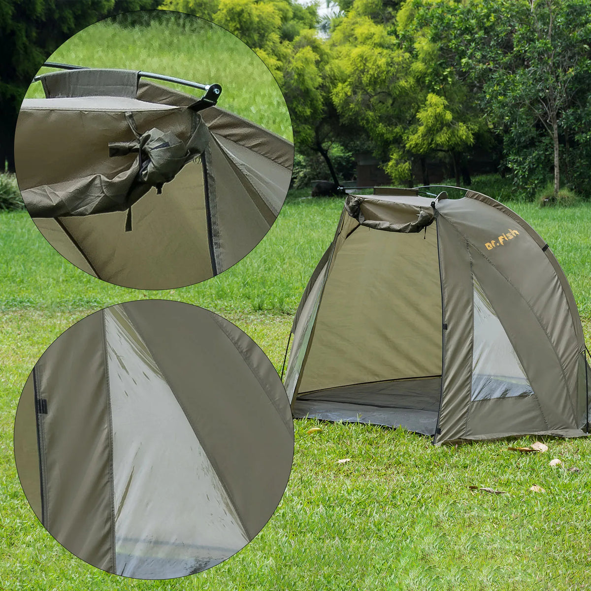 1-2 Person Carp Fishing Bivvy Shelter Tent Quick Erect Waterproof Green