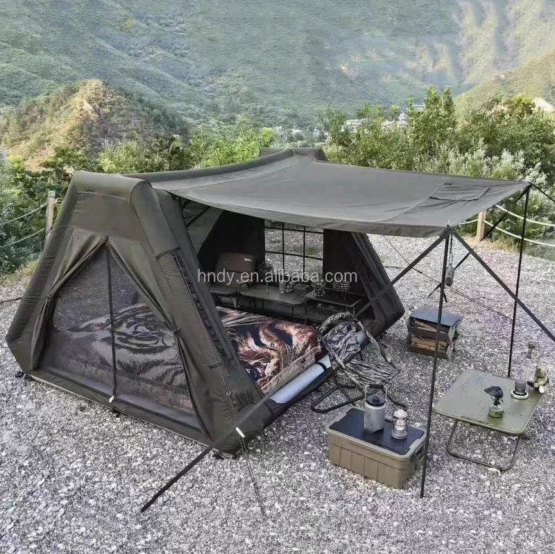 Luxury 2 Person Inflatable Camping Tent with Canopy Awning