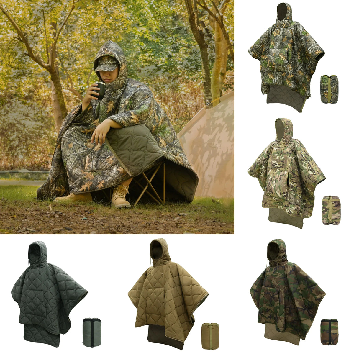 Waterproof Insulation Poncho Warm Sleeping Bag Blanket