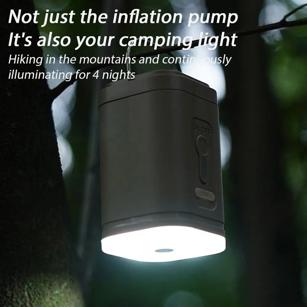 Mini Electric Inflatable Pump with Camping Light and 5 Nozzles