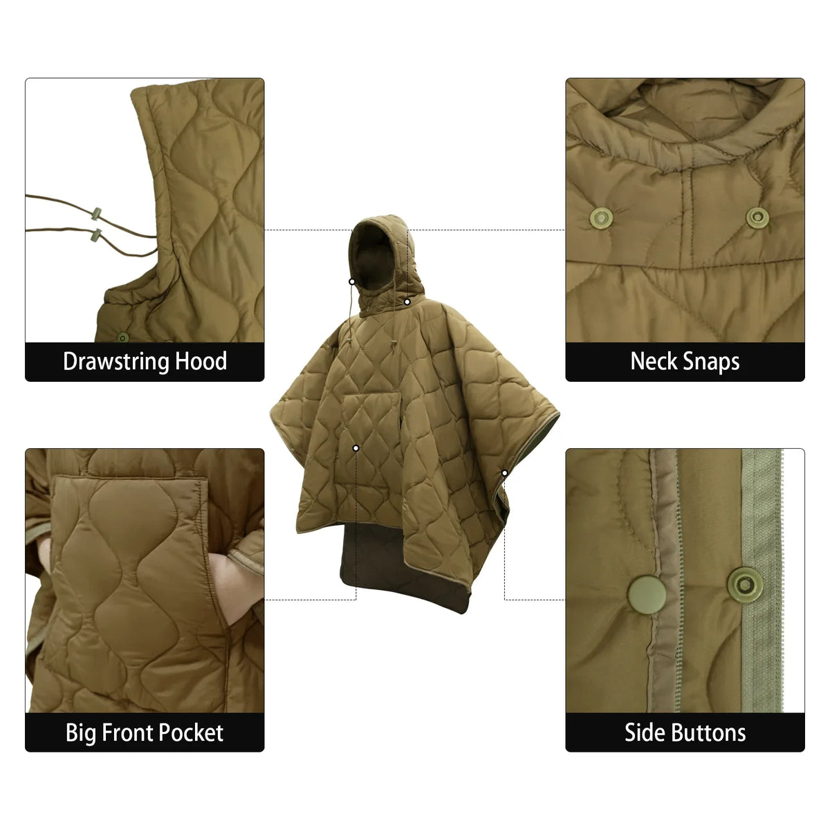 Waterproof Insulation Poncho Warm Sleeping Bag Blanket