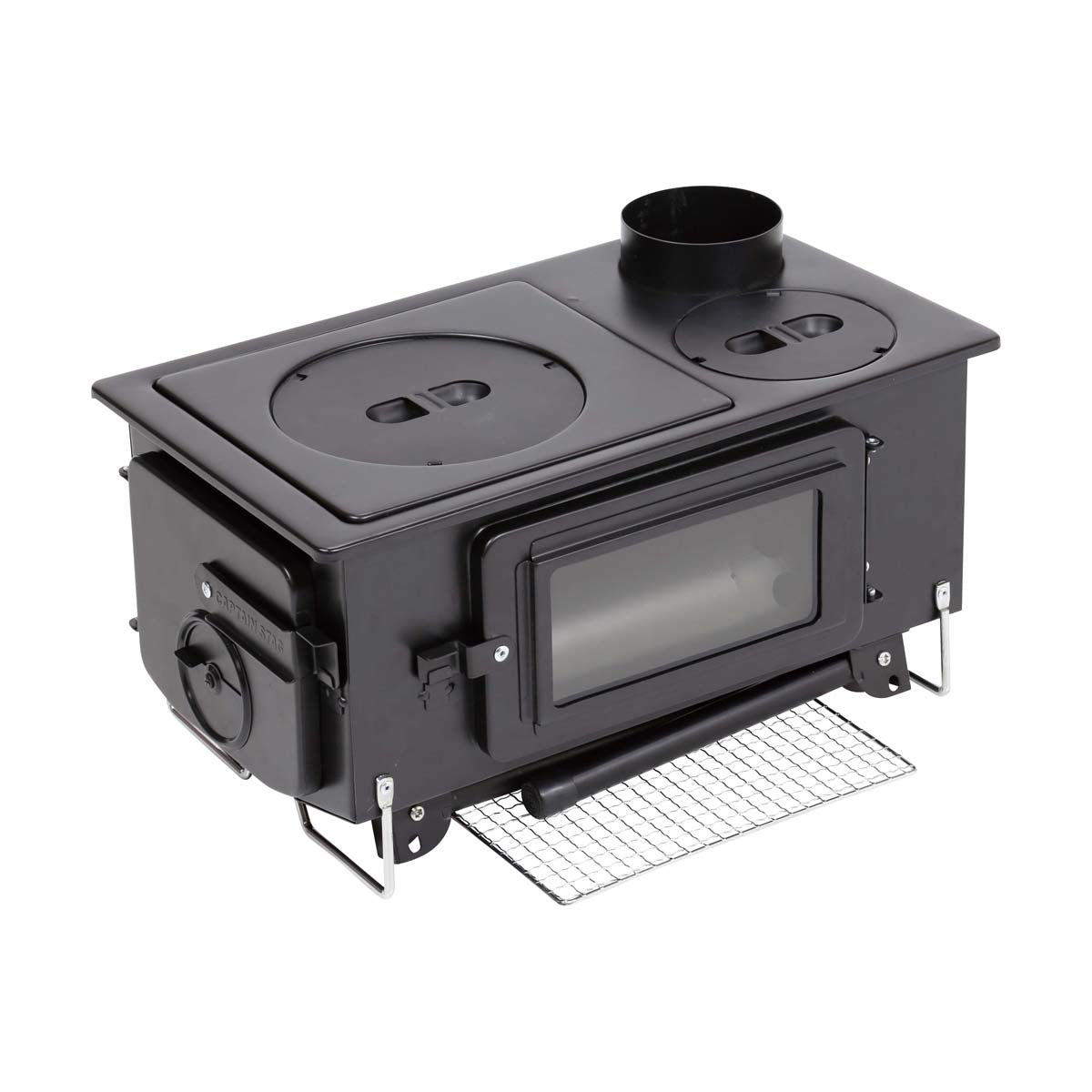 Portable Rectangular Wood Stove & BBQ Grill