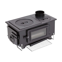Portable Rectangular Wood Stove & BBQ Grill