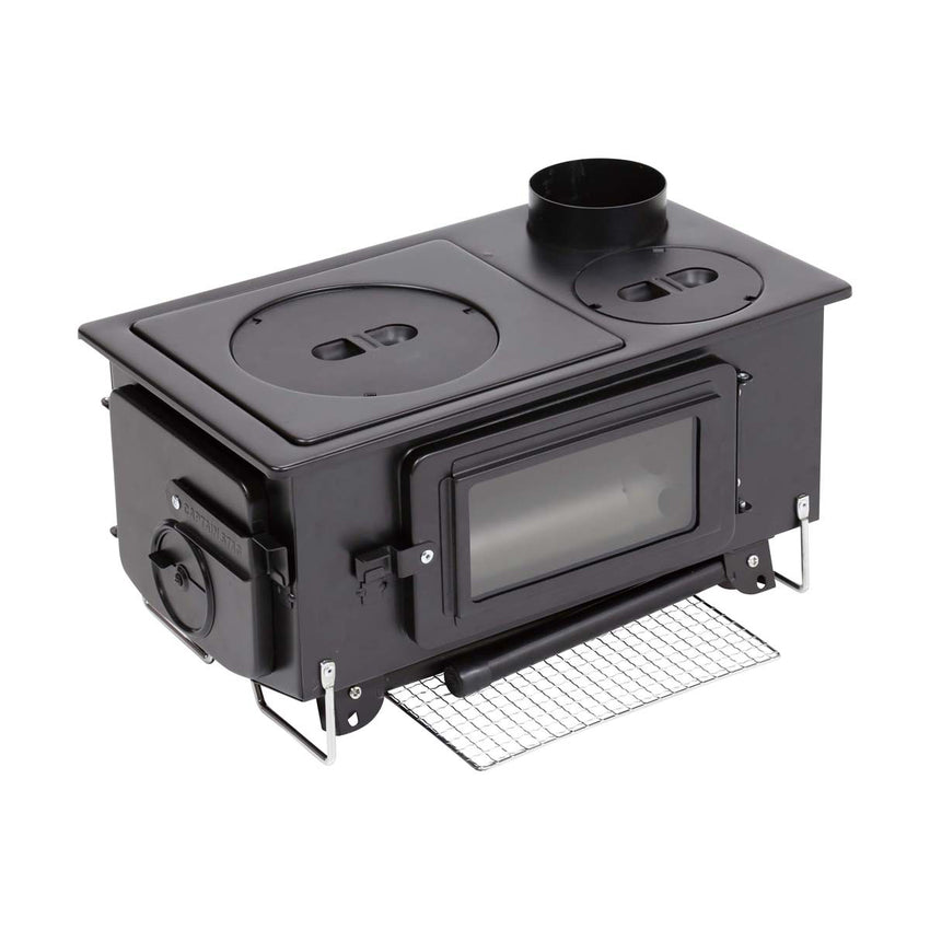 Portable Rectangular Wood Stove & BBQ Grill