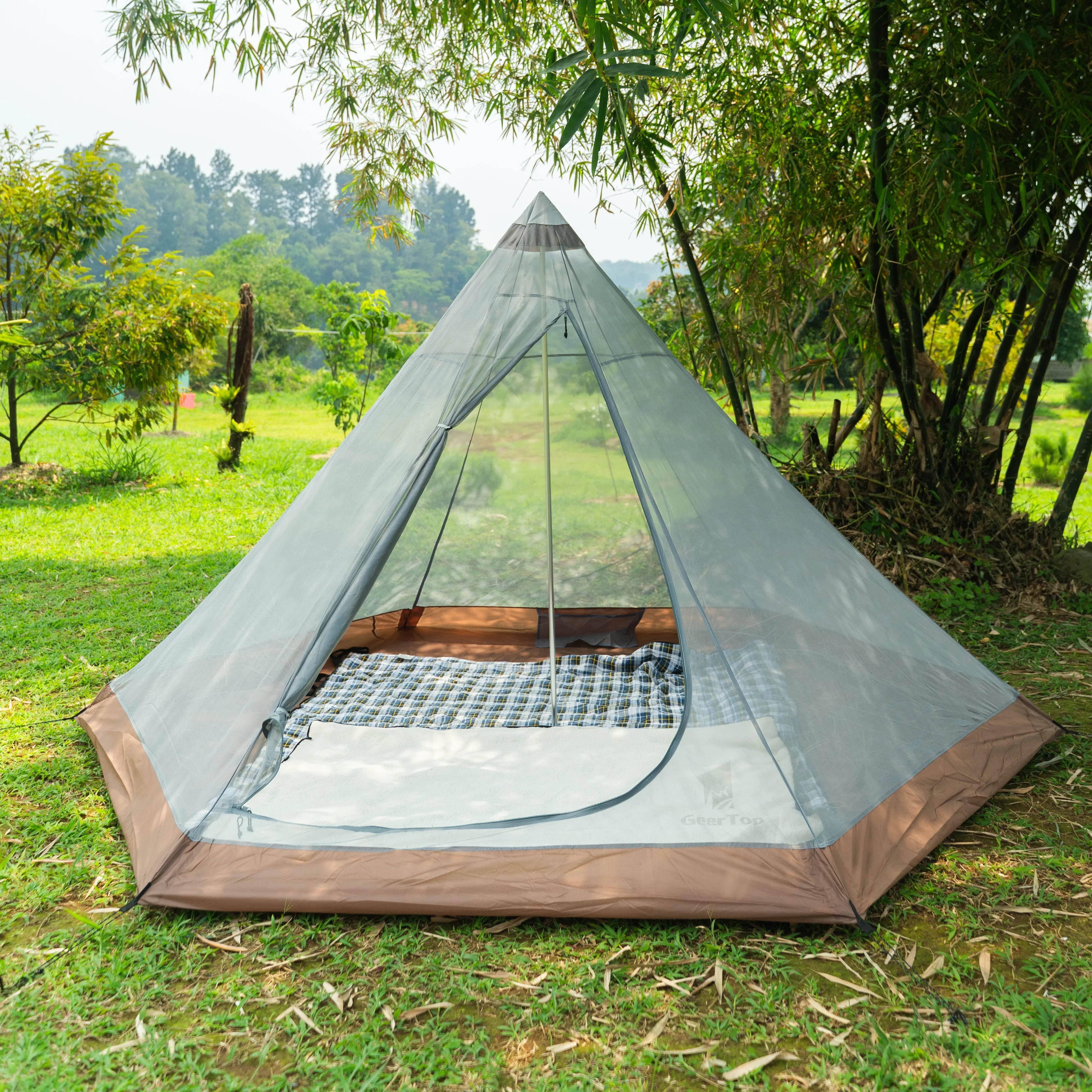 4 person family tent GEERTOP 4-Person Family Camping Pyramid Tent