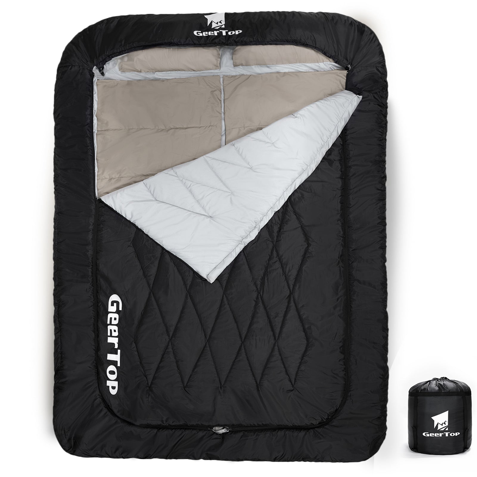 GEERTOP Comfort Doublewide Sleeping Bag with Blanket for Adults