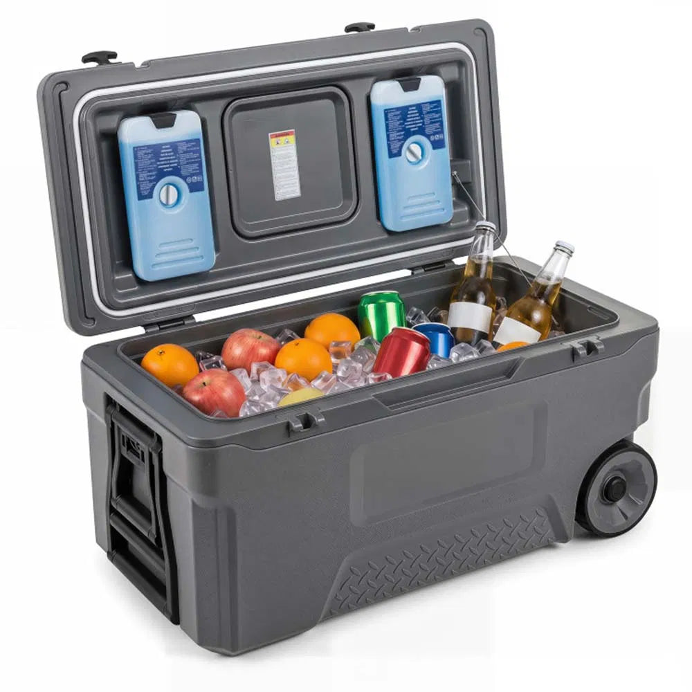 74 Quart Portable Rolling Cooler With Fish Ruler