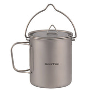 GEERTOP Portable 750ml Titanium Dinnerware Pot