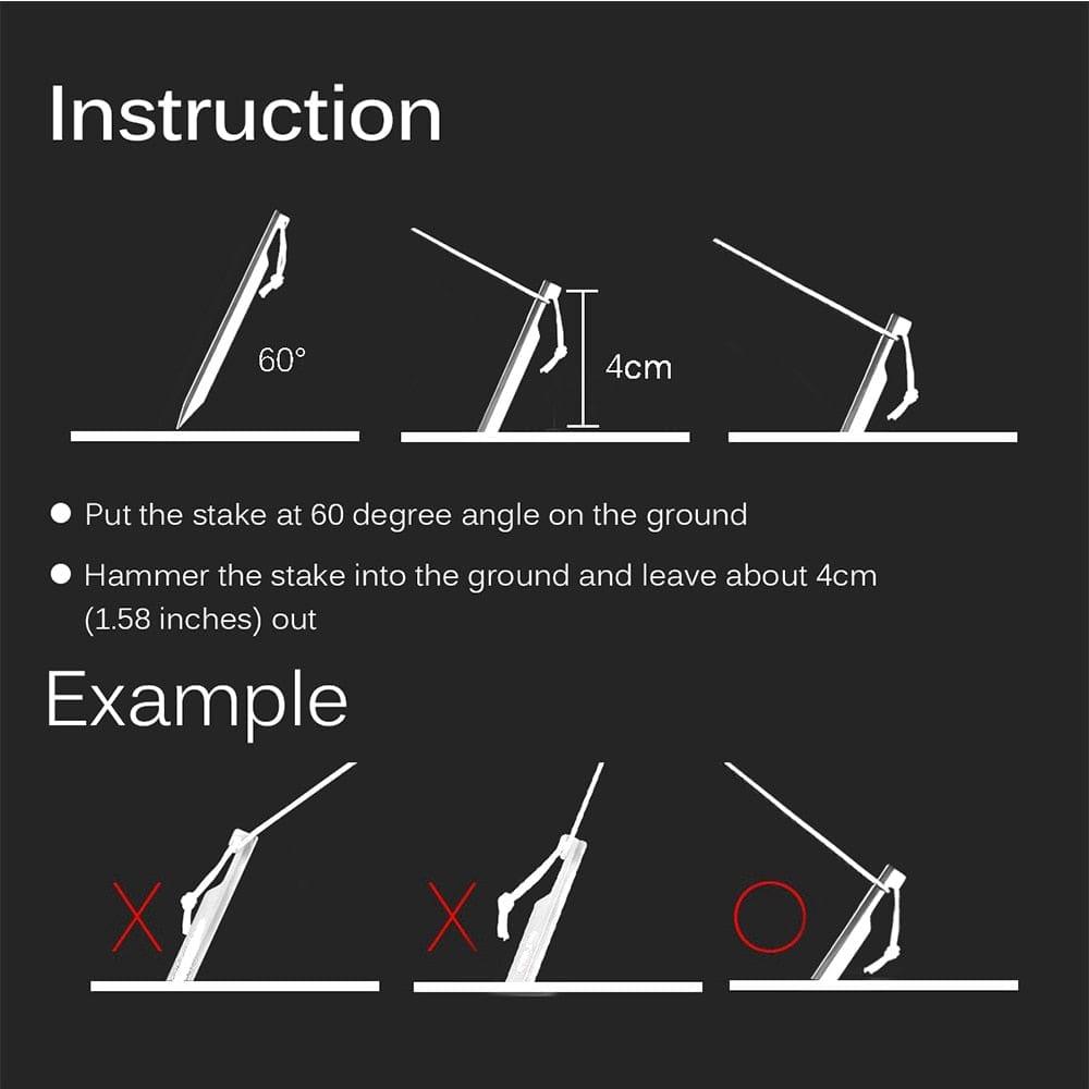 GEERTOP 15cm Aluminum Alloy Tent Y-Pegs 10 Pack - GeerTop Outdoor