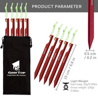 GEERTOP 15cm Aluminum Alloy Tent Y-Pegs 10 Pack - GeerTop Outdoor
