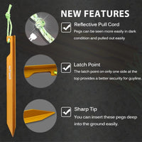GEERTOP 15cm Aluminum Alloy Tent Y-Pegs 10 Pack - GeerTop Outdoor
