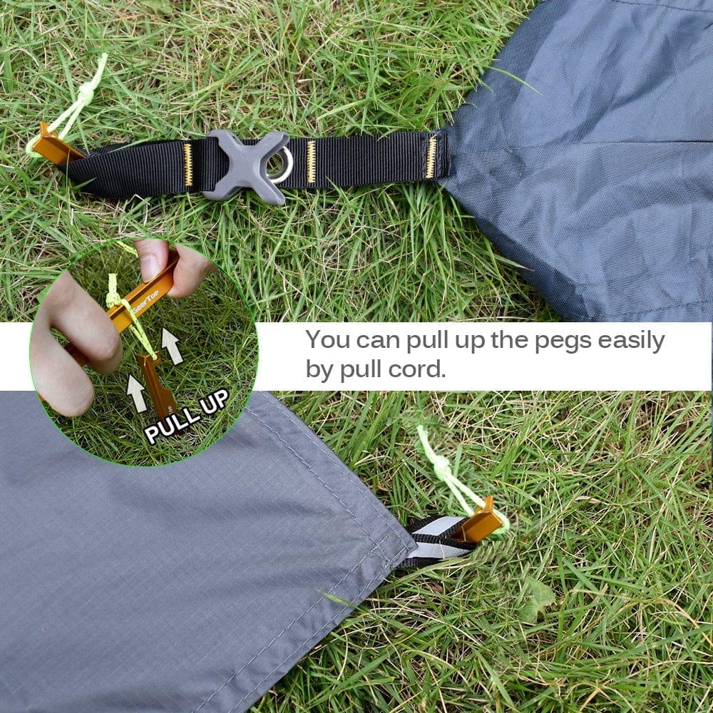 Geertop 10 Pack Aluminum Y Tent Stakes Lightweight Sturdy Camping Ground Stakes Heavy Duty Metal Tent Peg with Reflective Rope for Backpacking Tent