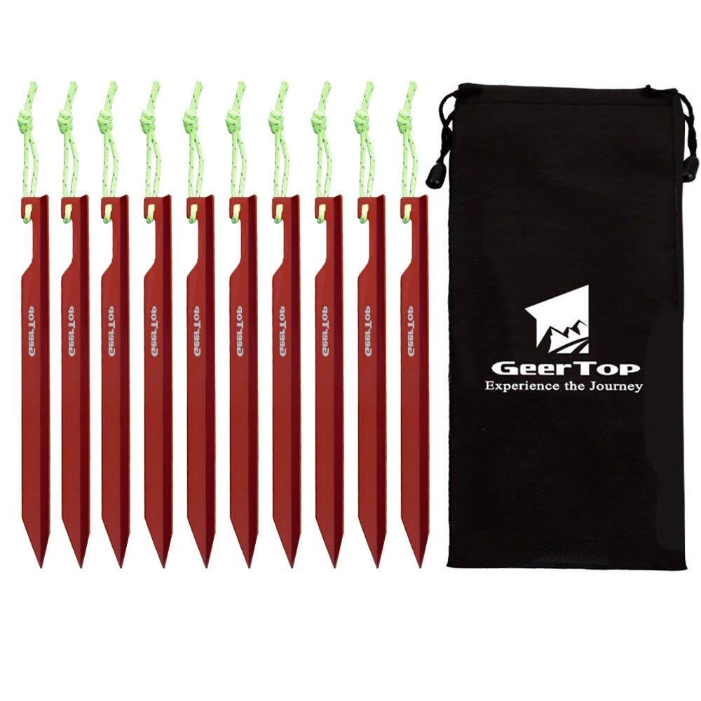 GEERTOP 15cm Aluminum Alloy Tent Y-Pegs 10 Pack - GeerTop Outdoor