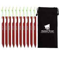 GEERTOP 15cm Aluminum Alloy Tent Y-Pegs 10 Pack - GeerTop Outdoor