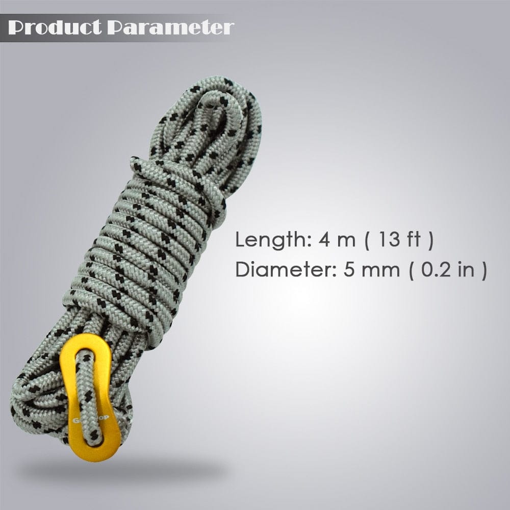 GeerTop Accessories 5mm×4m Polyester Tent Guy Rope 6 Pack