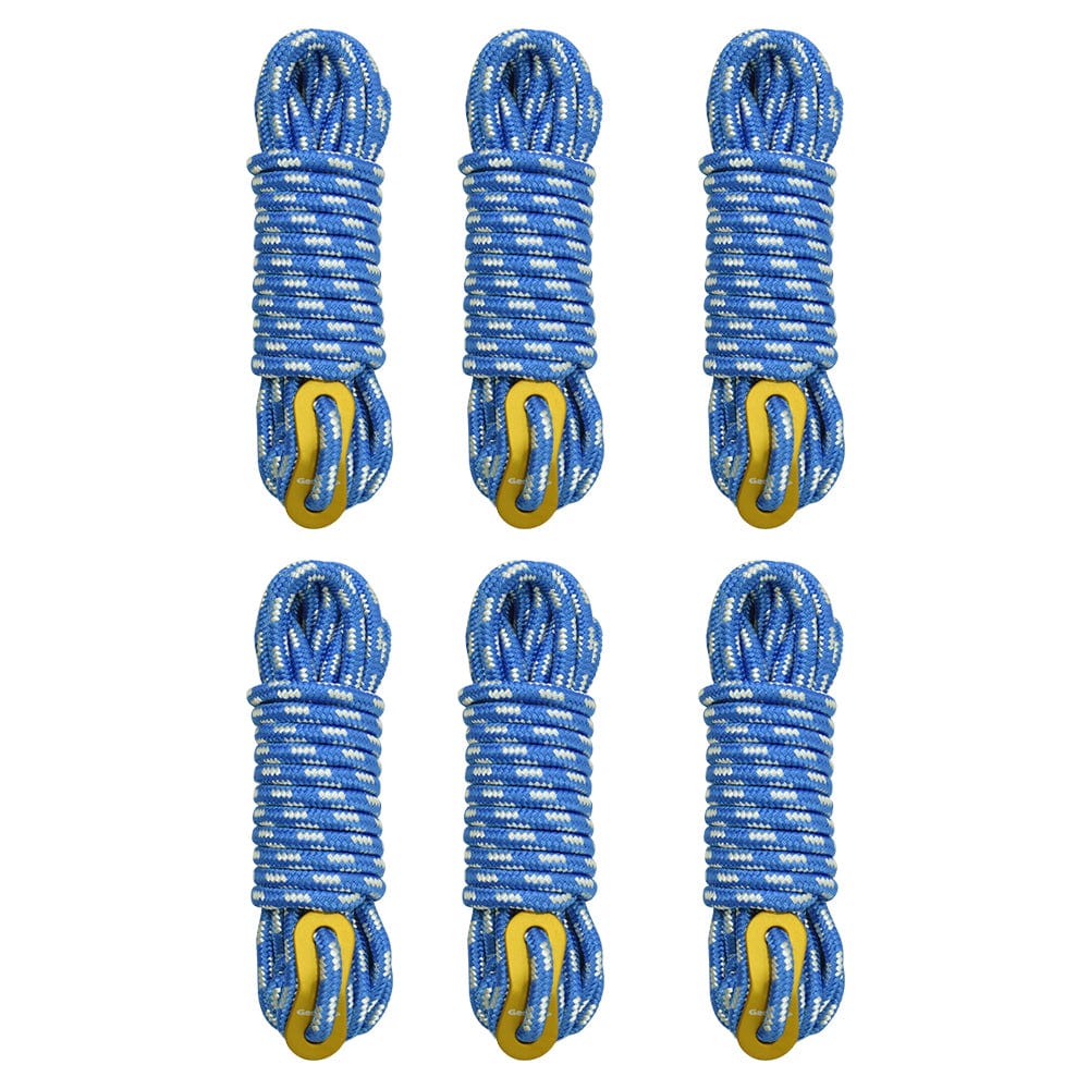 GeerTop Accessories Blue 5mm×4m Polyester Tent Guy Rope 6 Pack