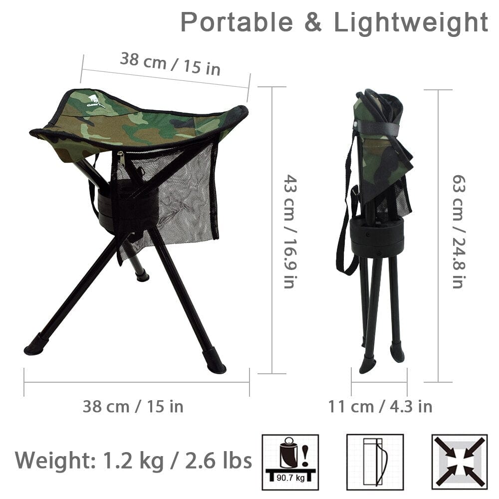 GeerTop Furniture 360 Degree Rotation Camouflage Folding Tripod Chair