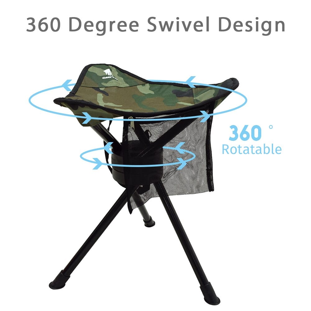 GeerTop Furniture 360 Degree Rotation Camouflage Folding Tripod Chair