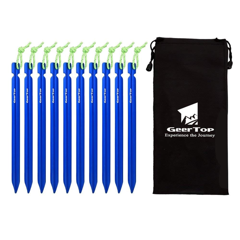 GeerTop Outdoor Store Accessories Blue 25cm / China Camping Tent Pegs Stakes 10 PCS 25cm