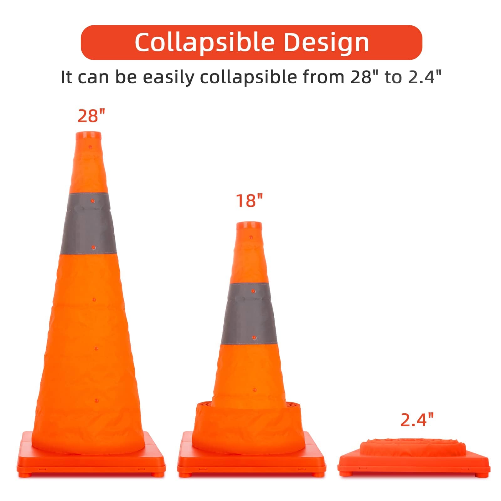 GeerTop Outdoor Store Accessories GeerTop Collapsible Traffic Cone With Placard for Dispersed Camping