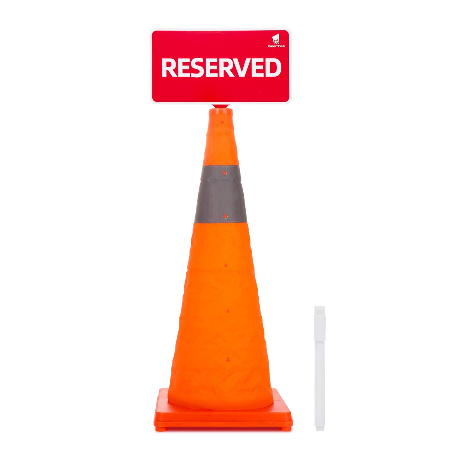 GeerTop Outdoor Store Accessories GeerTop Collapsible Traffic Cone With Placard for Dispersed Camping