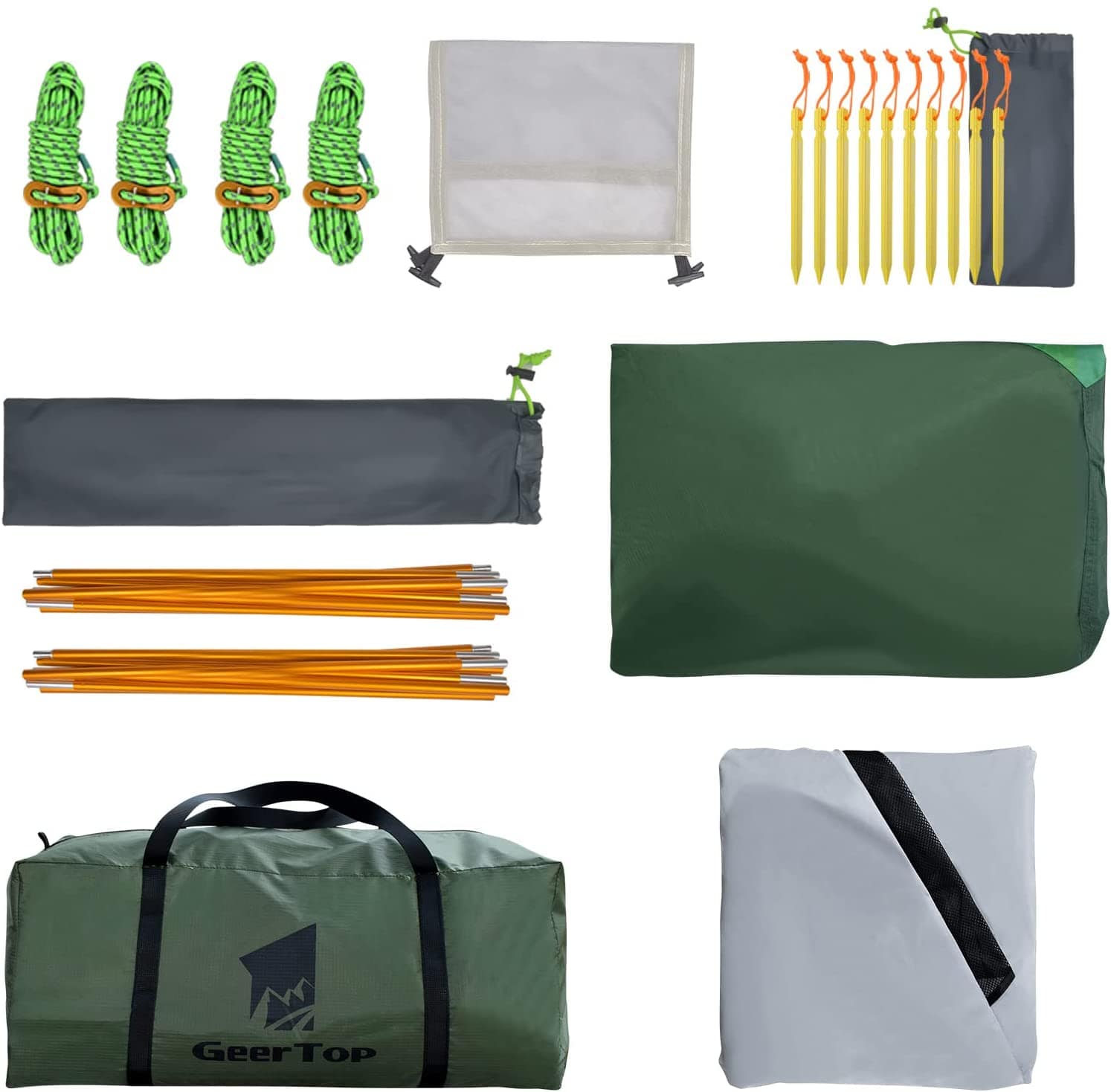 GeerTop Outdoor Store Army Green Toproad 6 | 6 Person 4 Season Large Family Camping Tent