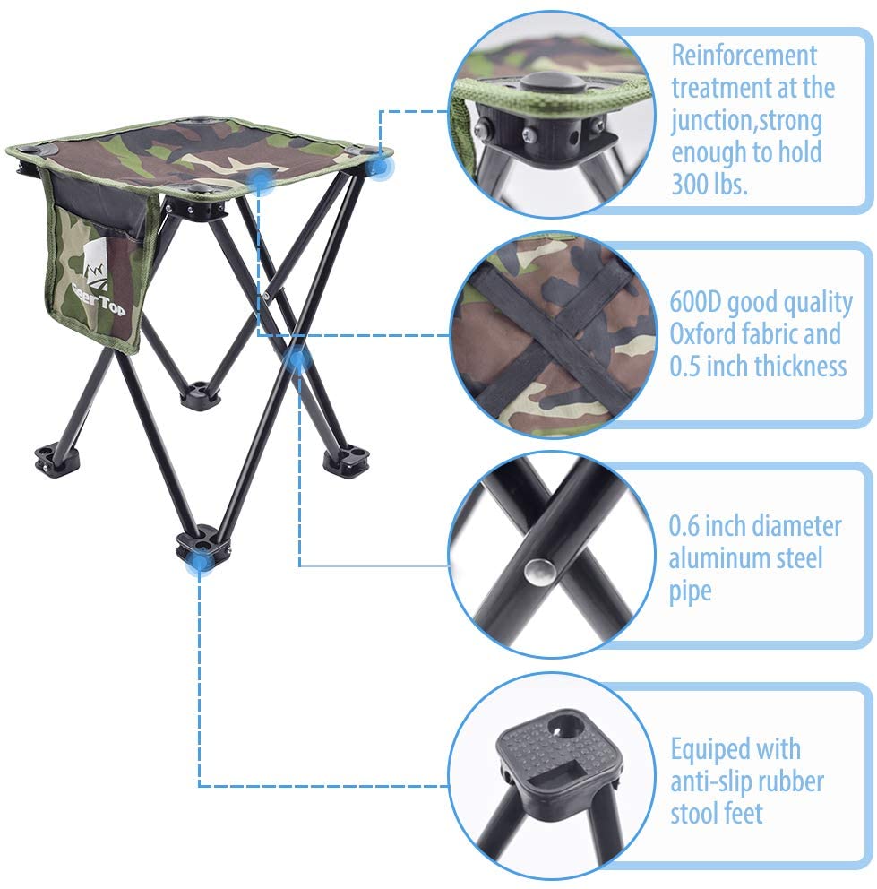 GeerTop Outdoor Store Furniture Foldable Camping Stool Lightweight Fishing Chair