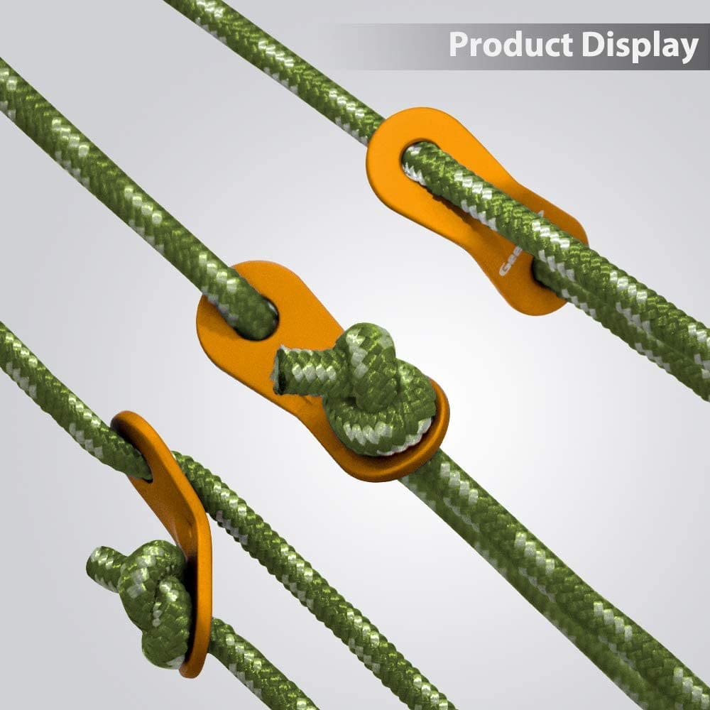 GeerTop Outdoor Store guyline Green GeerTop 5mm Ultralight Reflective Guyline Cord Rope Set of 6 Pack