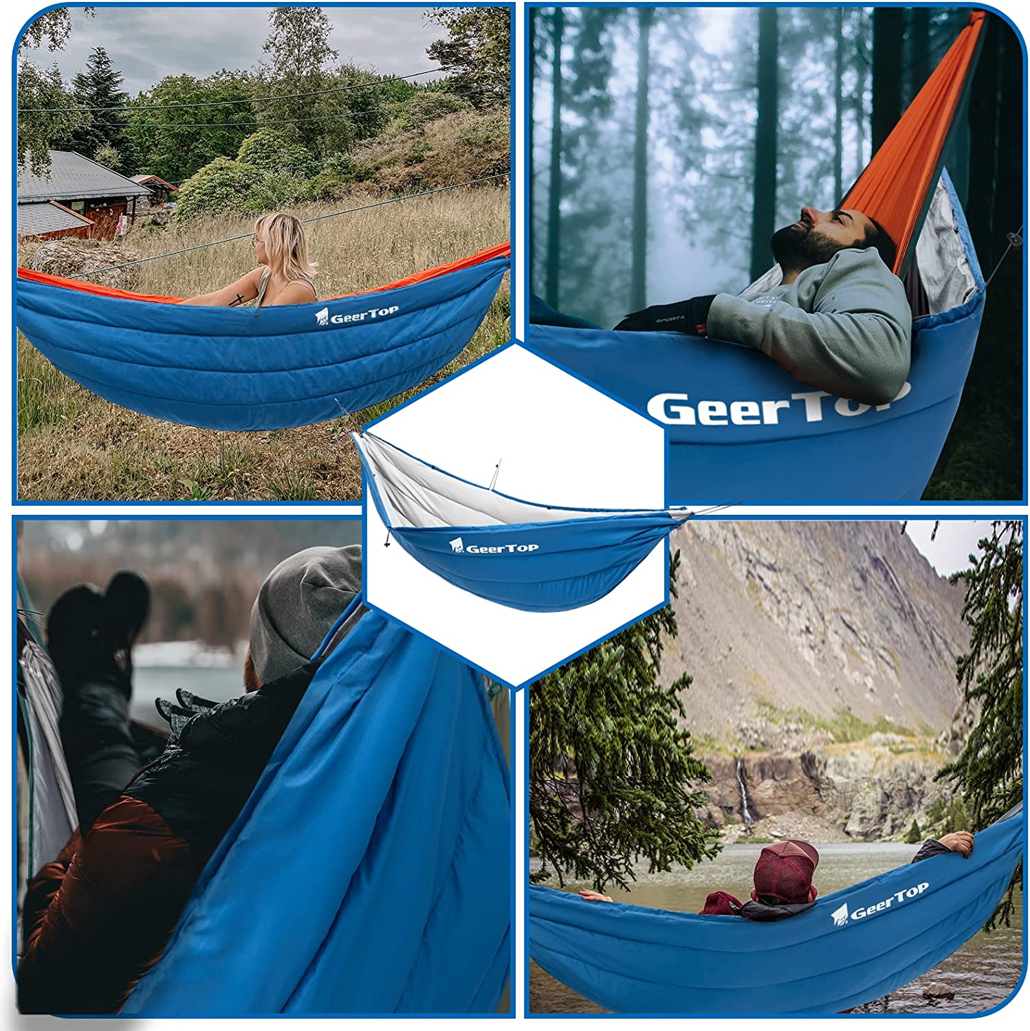 GEERTOP Lightweight Hammock Underquilt Full Length Camping Quilt for Hammocks Warm 3 - 4 Seasons Under Quilt for Outdoor Camp, Backpacking, Hiking Travel