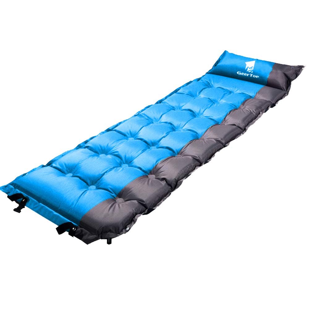 GeerTop Outdoor Store Sleeping pad M / Blue 2in Extra Thick Self-Inflating Camp Mat With Pillow