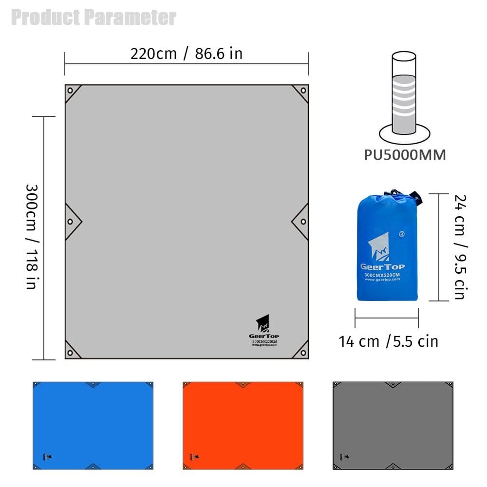 300 X 220cm Oxford Ground Sheet Tent Tarp 300-x-220cm-oxford-ground-sheet-tent-tarp