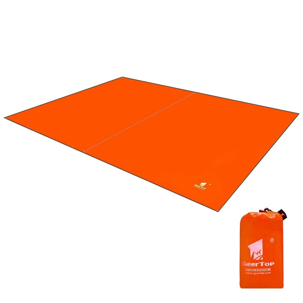 GeerTop Outdoor Store Tarp Orange 300 x 220cm Oxford Ground Sheet Tent Tarp
