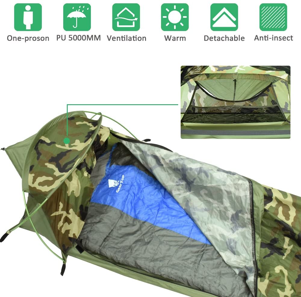 GeerTop Outdoor Store Tent GeerTop Plume Bivy l Tent One Person 3 Season Backpacking Camping Tent