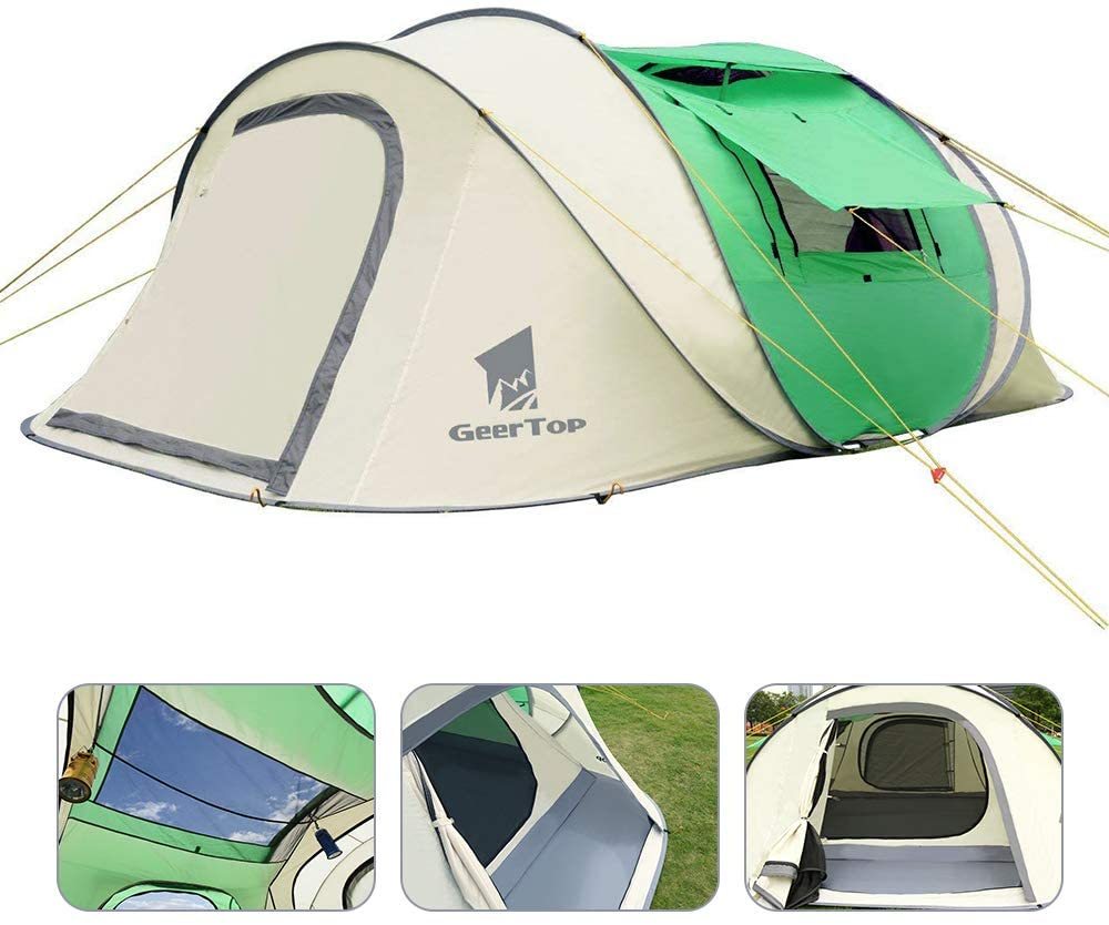 GeerTop Outdoor Store Tent Green GeerTop 6 Person Pop Up Tent