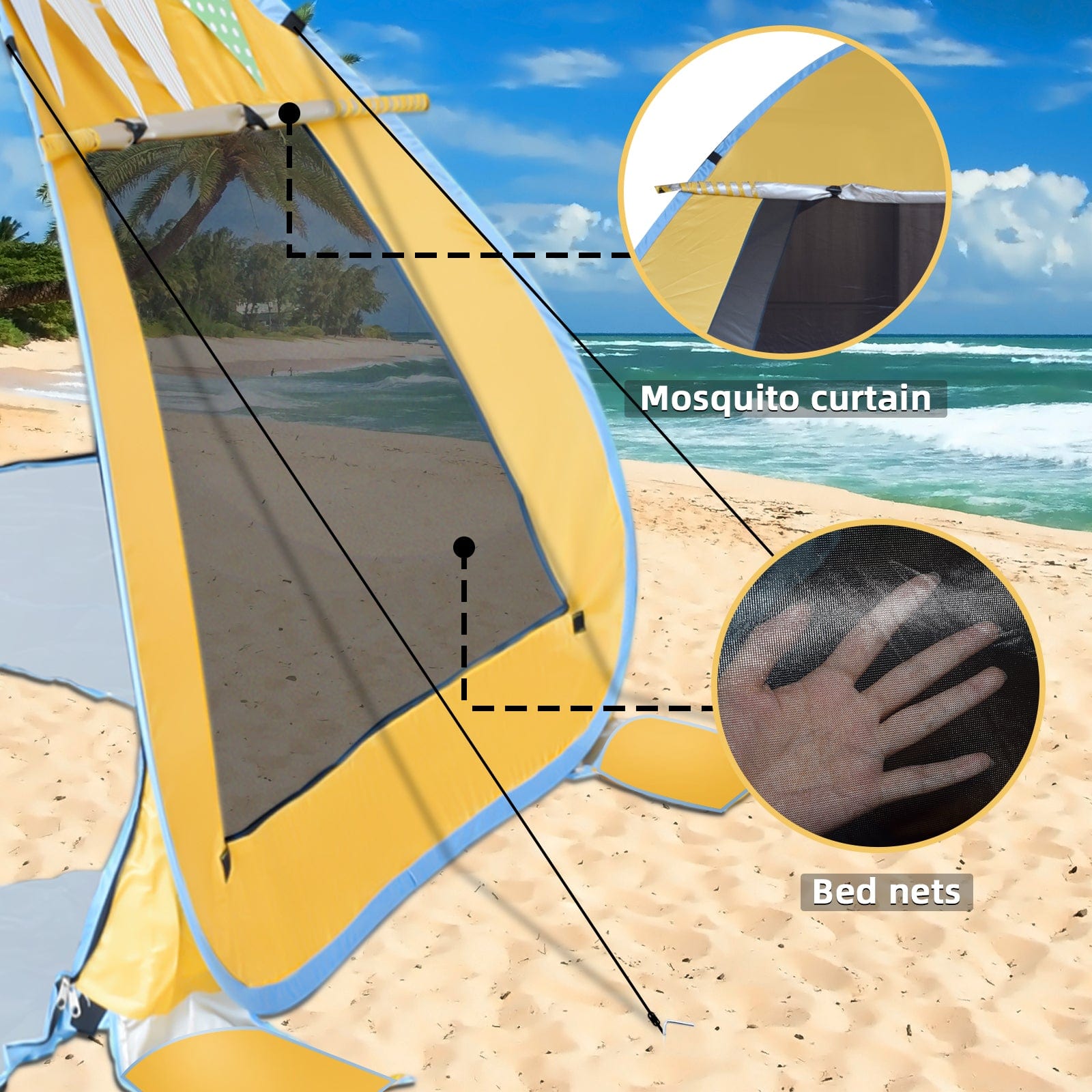 Anti-UV Automatic Pop Up Beach Tent For Kids